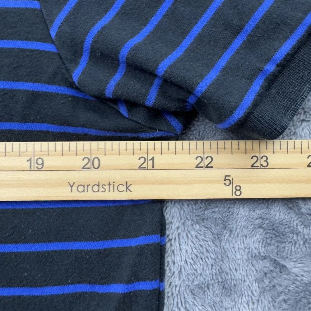 Polo Ralph Lauren Polo Mens L Black Blue Striped Pima Soft Touch Short Sleeve
